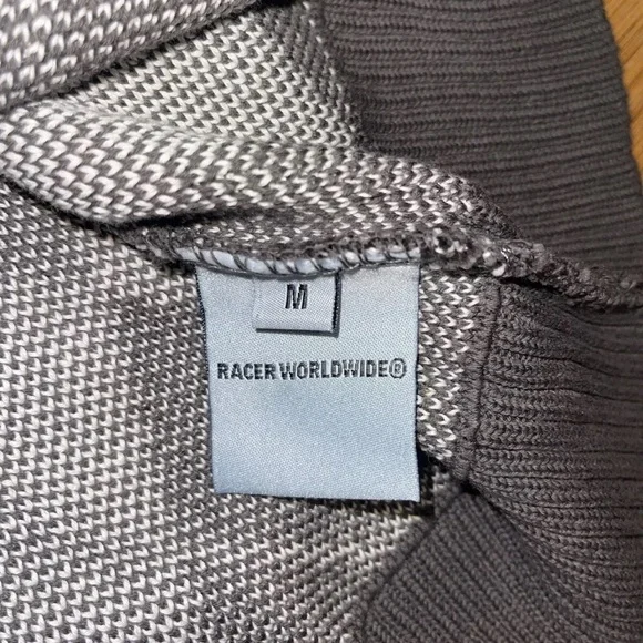 Racer Worldwide Knit Grey/White Argyle Sleeveless Sweater Mens Size Medium - Picture 4 of 6